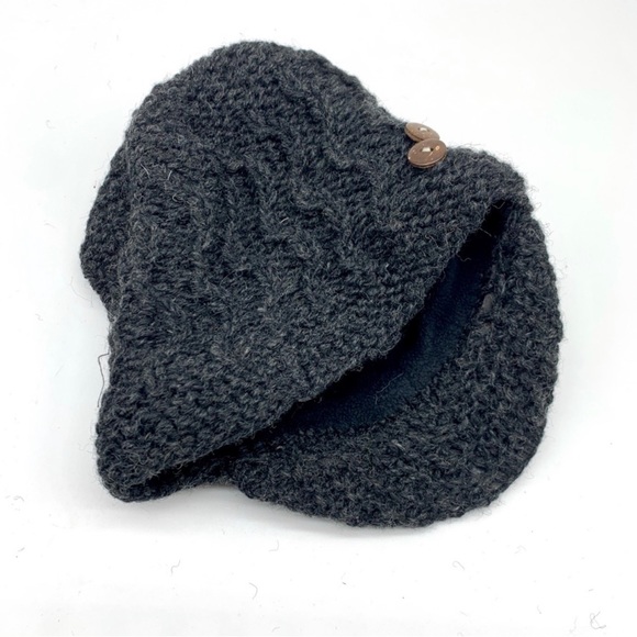 Women’s Winter Brim Hat Newsboy Cap Charcoal Gray Color - Picture 5 of 7